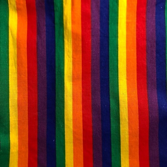 Fabric Material - 3 yard Colorful Rainbow Stripe #161 - Picture 1 of 2